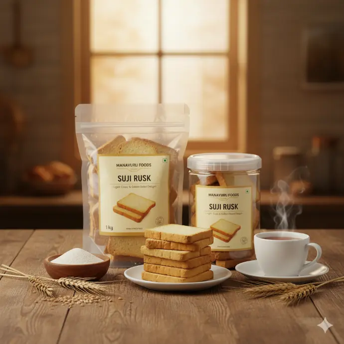 Suji Rusk – The Healthy Crunch with a Golden Touch