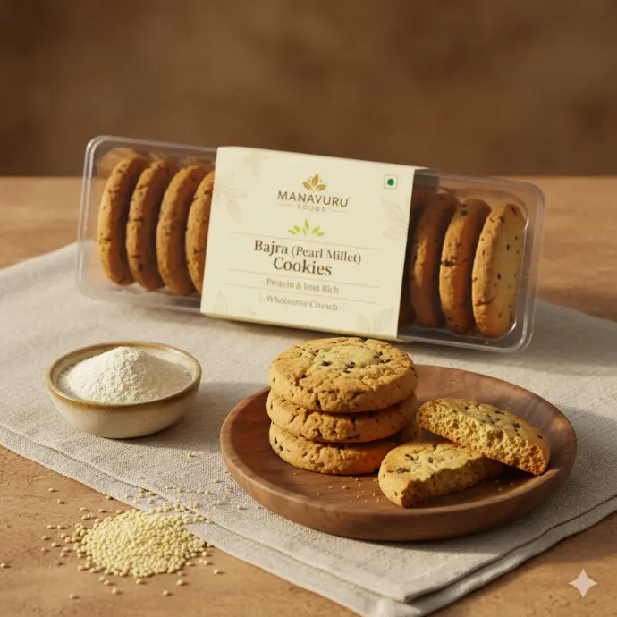 Bajra (Pearl Millet) Cookies – Protein & Iron Rich | Wholesome Crunch | Preservative-Free