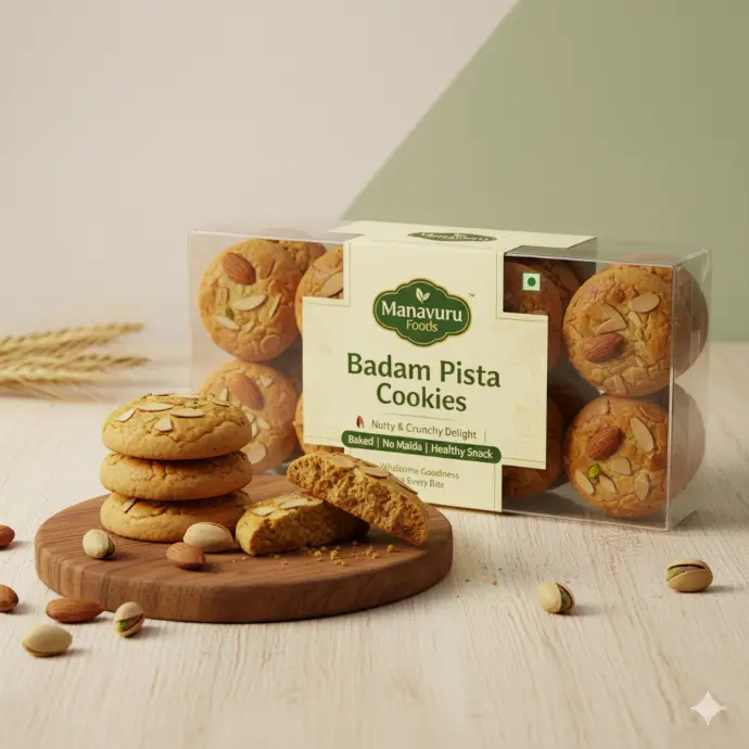 Badam Pista Cookies – Nutty & Crunchy Delight | Baked | No Maida | Healthy Snack