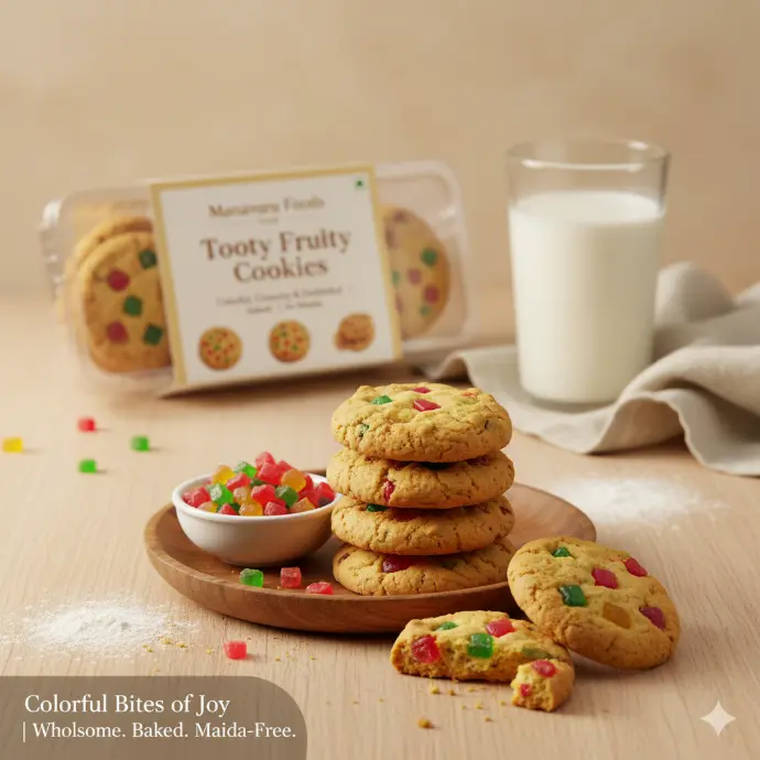 Tooty Fruity Cookies – Colorful, Crunchy & Delightful | Baked | No Maida