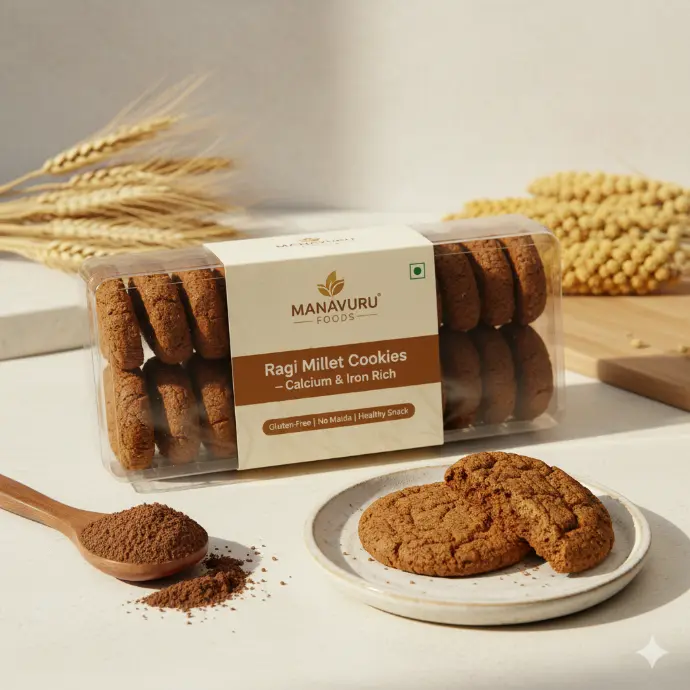 Ragi Millet Cookies – Calcium & Iron Rich | Gluten-Free | No Maida | Healthy Snack